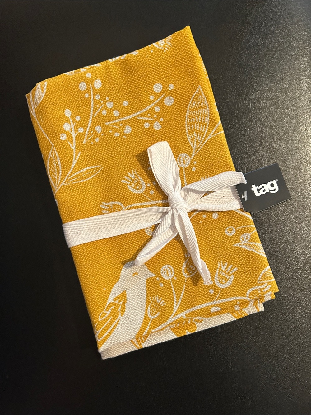 NWT Tag Yellow Bird Cotton Dishtowels, Set of 2